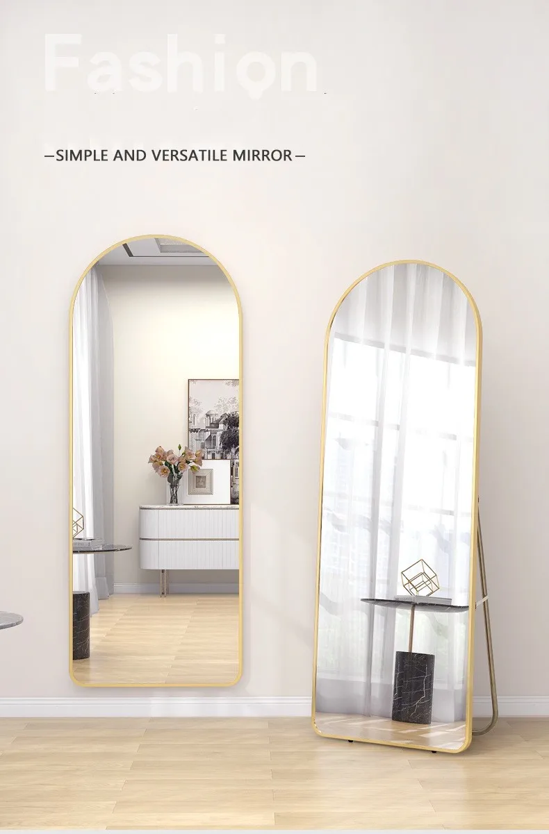 European Art Arched Wall hanging Full Length Mirror large standing floor Fitting Mirror