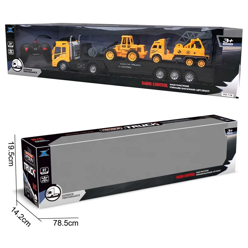 Radio control 4CH rc truck toys 4 function remote control heavy truck car kids electric engineering vehicle with light and sound