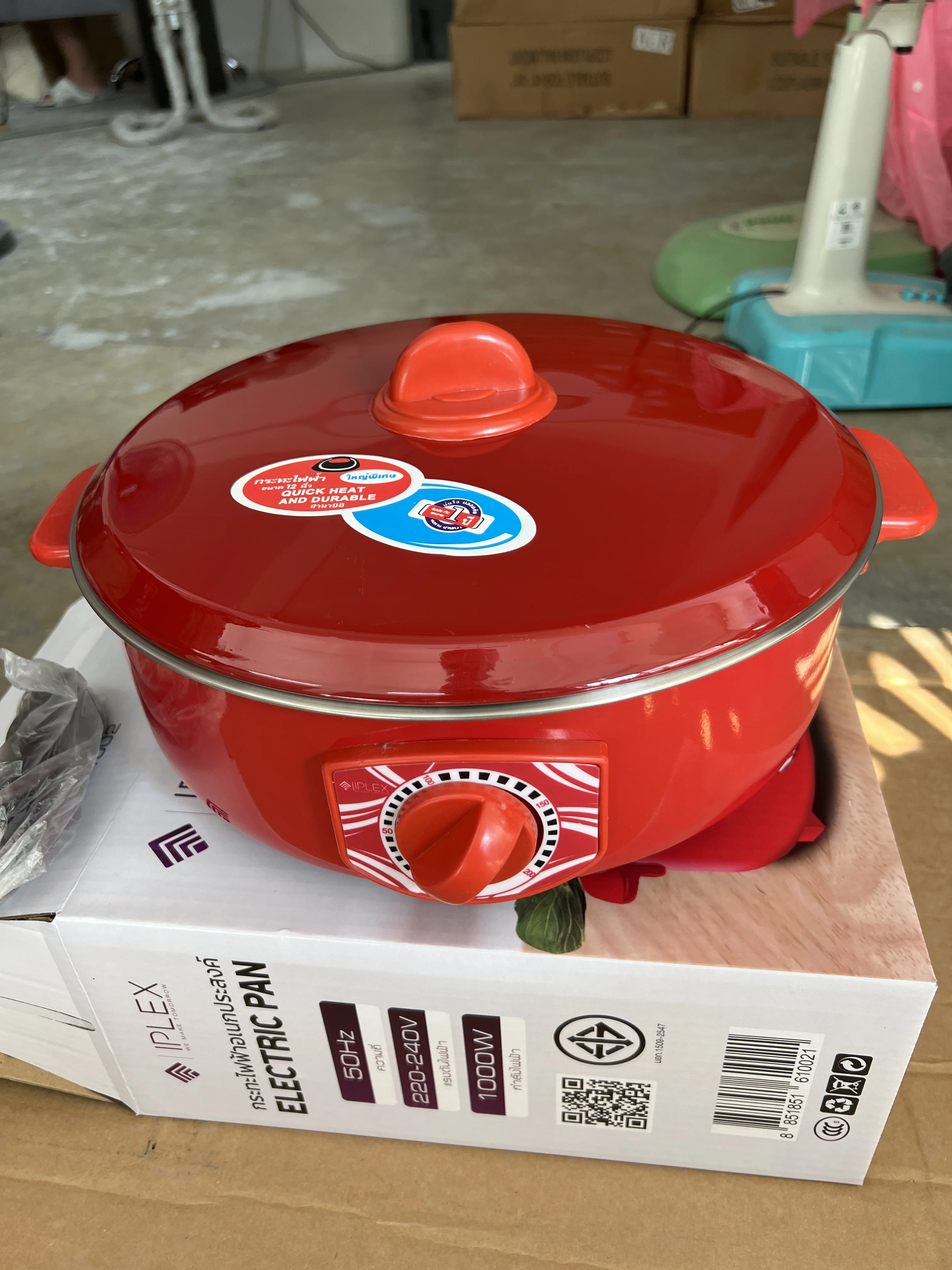 Red Electric Pan Electric Home Appliances Hot Pot Shabu	OEM Can Adjustable Heat Best Seller Product From Thailand