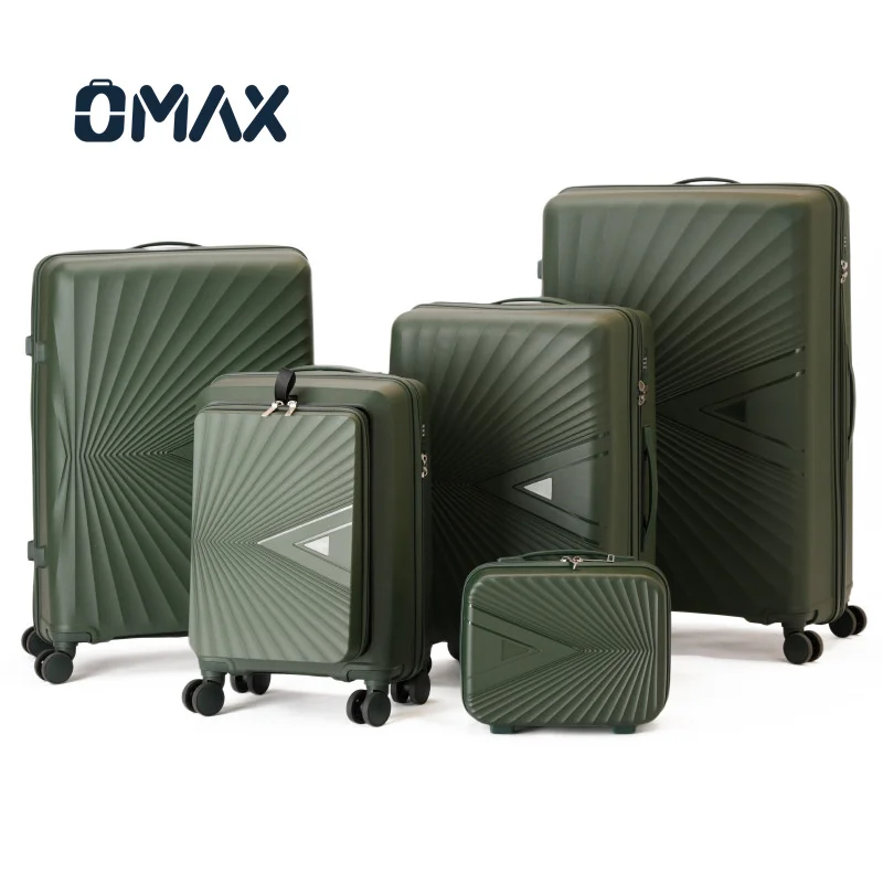 OMAX Ultra-Light 4-Piece Sets Large Capacity Boarding Wheel Luggage Case with PP Zipper Password Box Bag for Travel