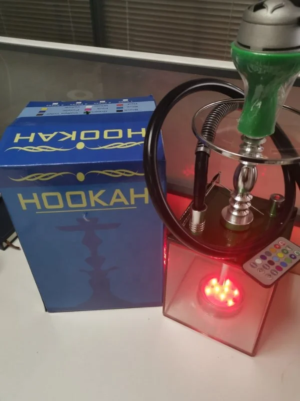 Clear LED Shisha Hookah One Hose Big Smoke Acrylic Hookah Set