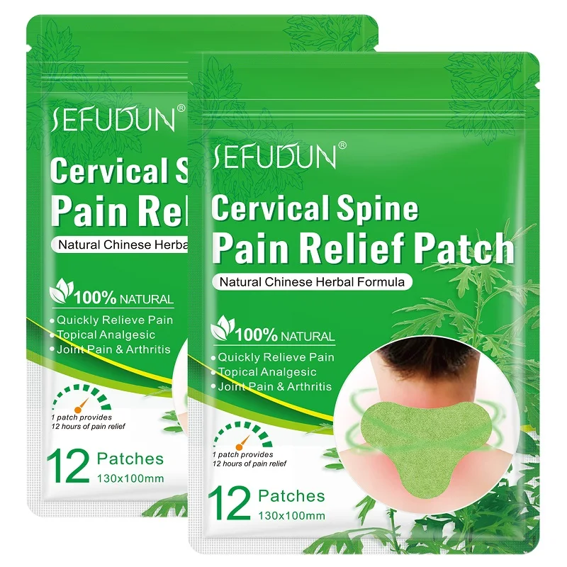SEFUDUN Healthcare Natural Wormwood Cervical Spine Treatment Plaster Chinese Herbal Formula Cervical Spine Pain Relief Patch