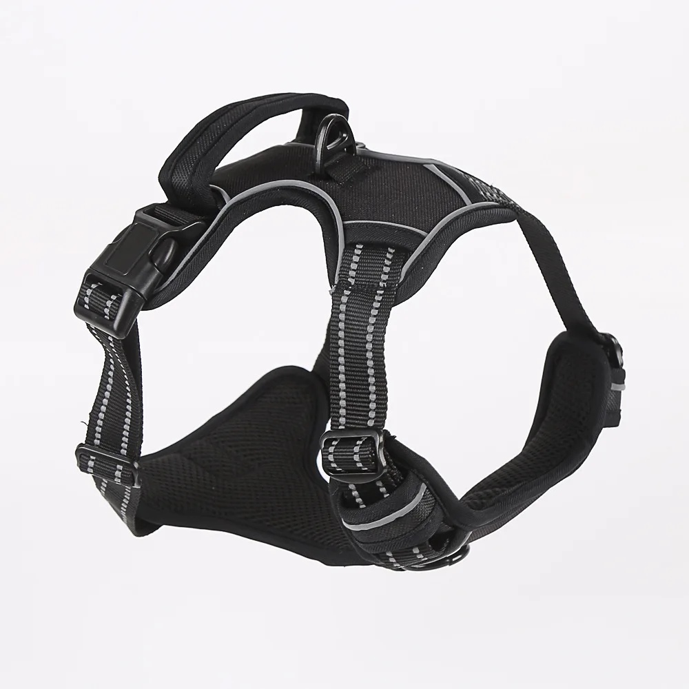 Manufacturer custom Mesh Oxford Solid Pet dog harness Vest Traction