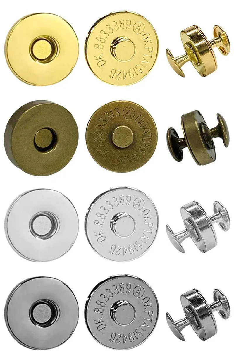 Factory Wholesale Custom Logo 4 Parts Spring Snap Button Magnetic Buttons For Bags And Handbags Clothing