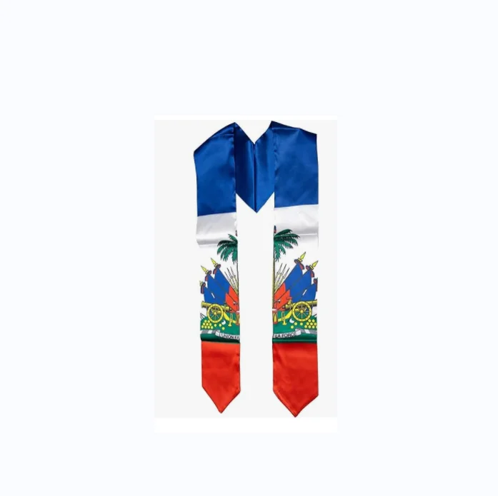 High Quality Graduation Stole Sash Haitian Flag Graduation Country Flag Graduation Stole for International students