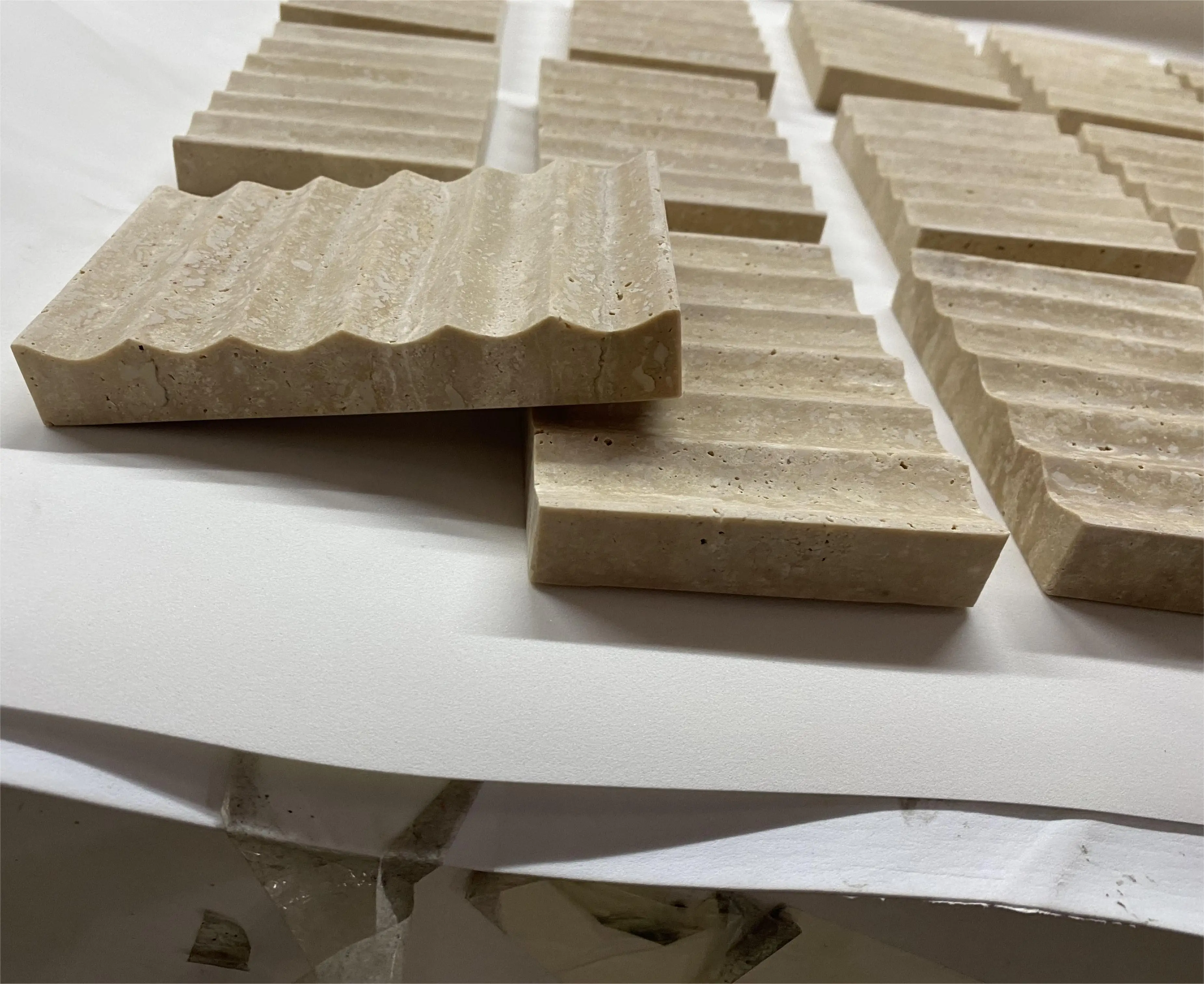 SHIHUI Factory Custom Design Modern Rectangle Beige Travertine Soap Dish for Shower Bathroom for Home and Hotel Use