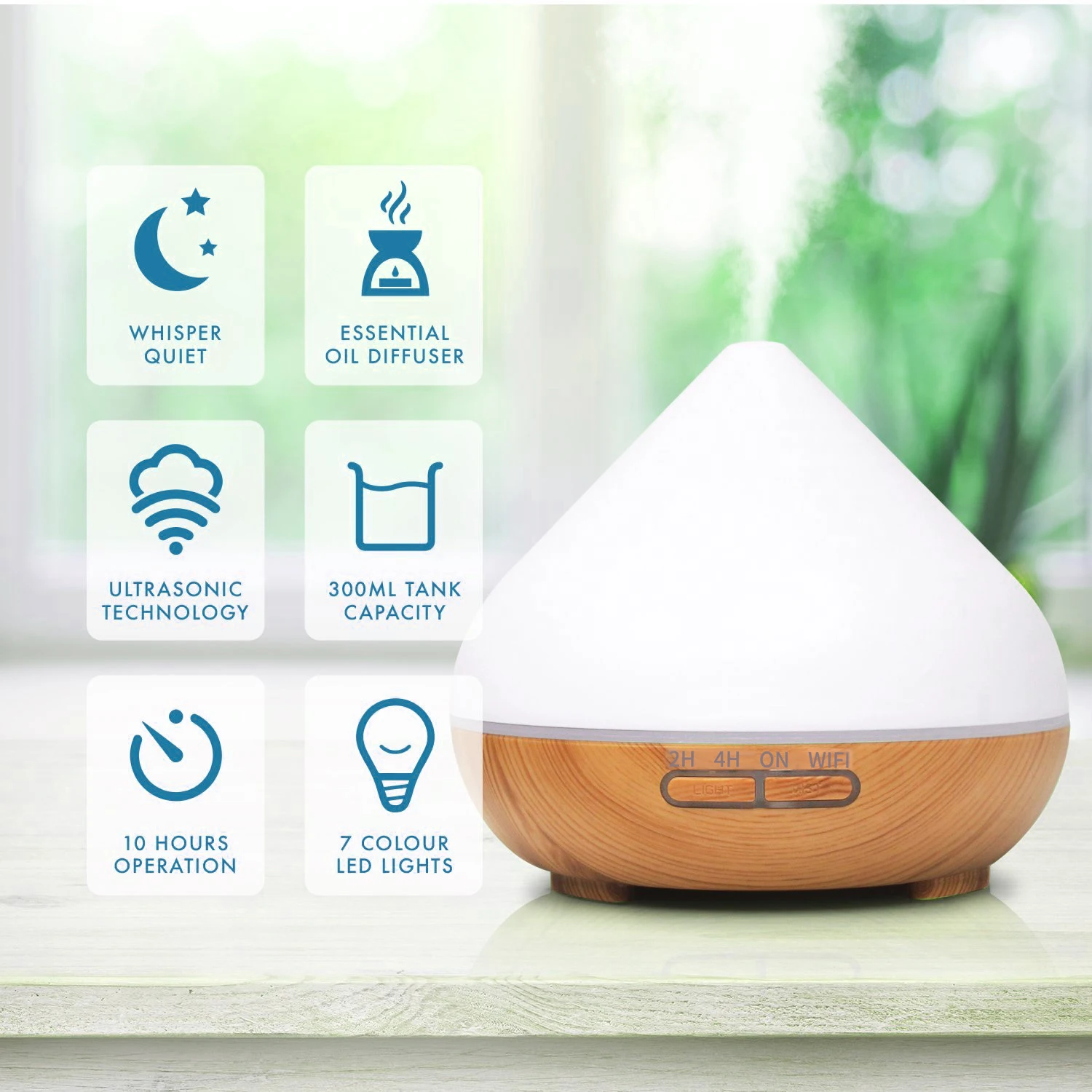 Customizable 400ML Aroma Diffuser  Air Humidifier Household Commercial use Essential Oil Desktop LED Light