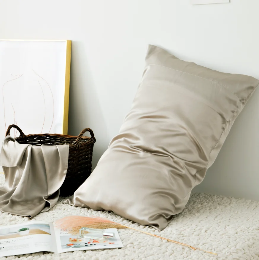 100% Mulberry Silk Pillowcase for Hair and Skin,with Hidden Zipper,Both Side 19 Momme Silk