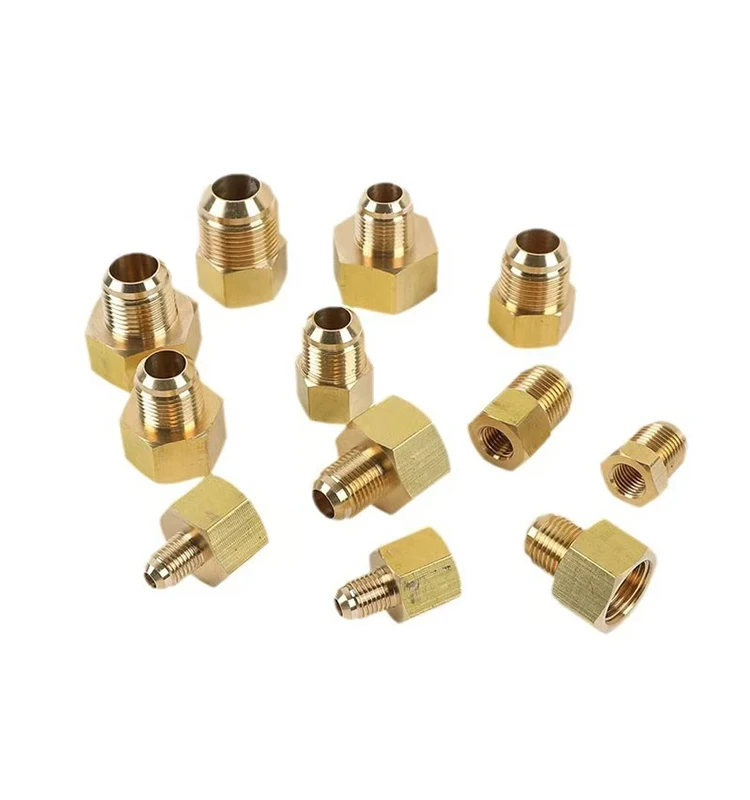 Refrigeration Brass Reducing Adapter Male x Female Flare Connector Reducer Brass Pipe Fittings