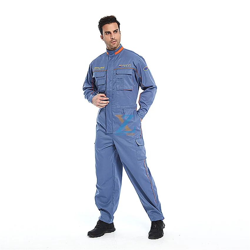 100% Cotton boilersuit Fireproof Anti-Static coverall mechanical engineering workwear industrial work uniform