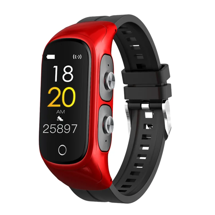 New products 2021 Heart Rate Fitness Tracker Blood Pressure Monitor Smartwatch 2 in 1 Earphone Men Women Smart watch N8