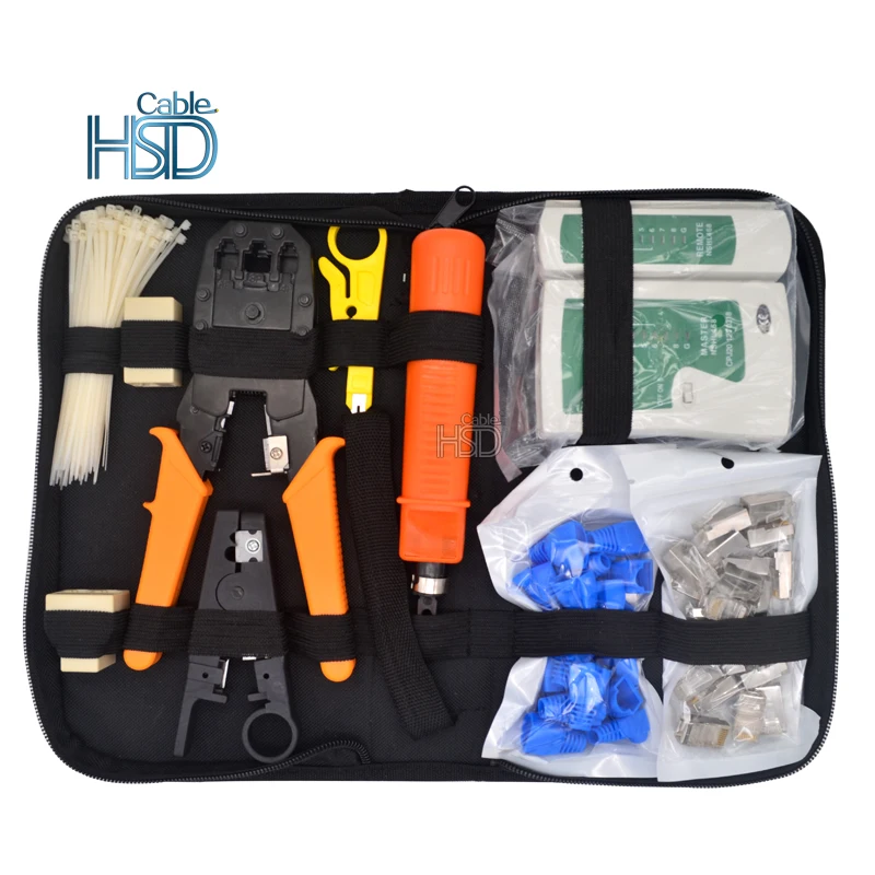 Hot Selling Lan Network Repair Tool Kit Plier Cable Tester Crimper Utp Cat5 Rj45 RJ12 Rj11 Portable Set