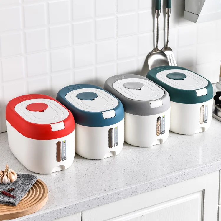 2022 New 5l Bucket Household Insect-proof And Moisture-proof Sealed Rice Cylinder Rice Flour Storage Canned Rice Bucket