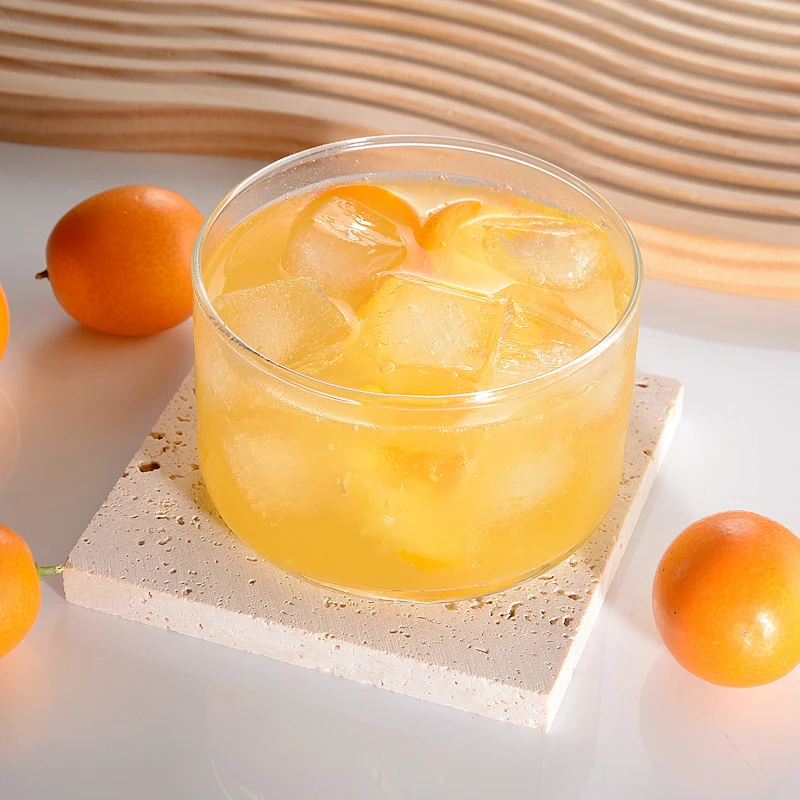 High-end bodega round tasting cup ice cream yogurt glass 250ml small glass dessert bowls