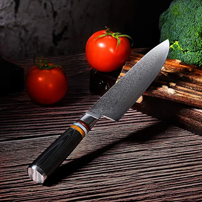 Сделанный на заказ японский поварской нож Дамаска VG10