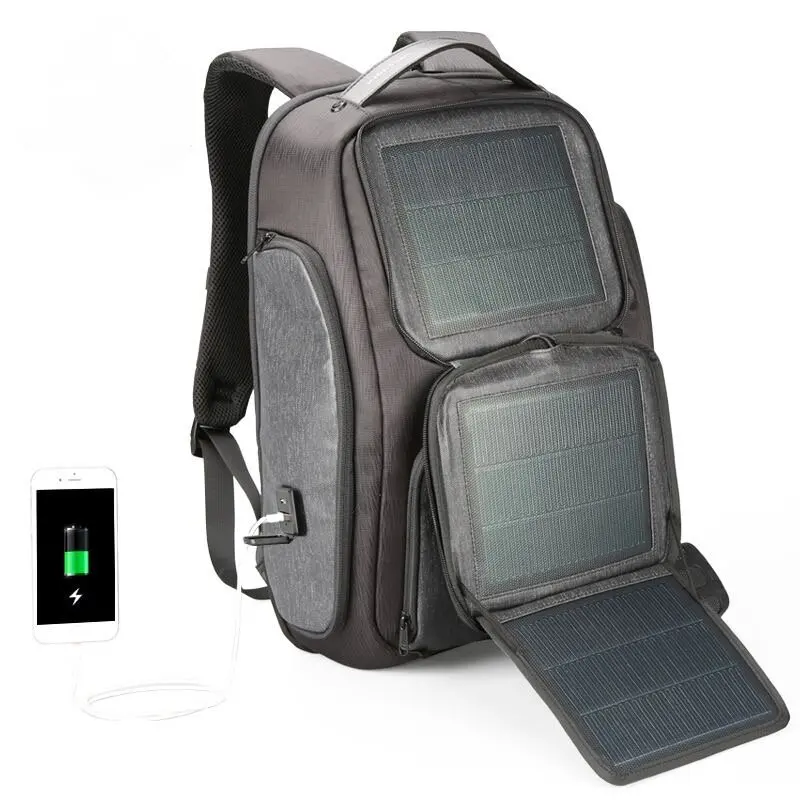 9W Outdoor Foldable Solar Panel Backpack USB Charger Solar Charging Bag for Phones for Camping and Travel