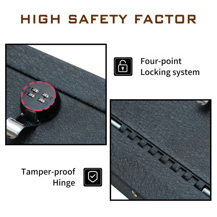 Tuojue Center Console Gun Safe Storage Box Console Vault Compatible with Ford Bronco Sport 2021 Super Duty Powder Coated Steel