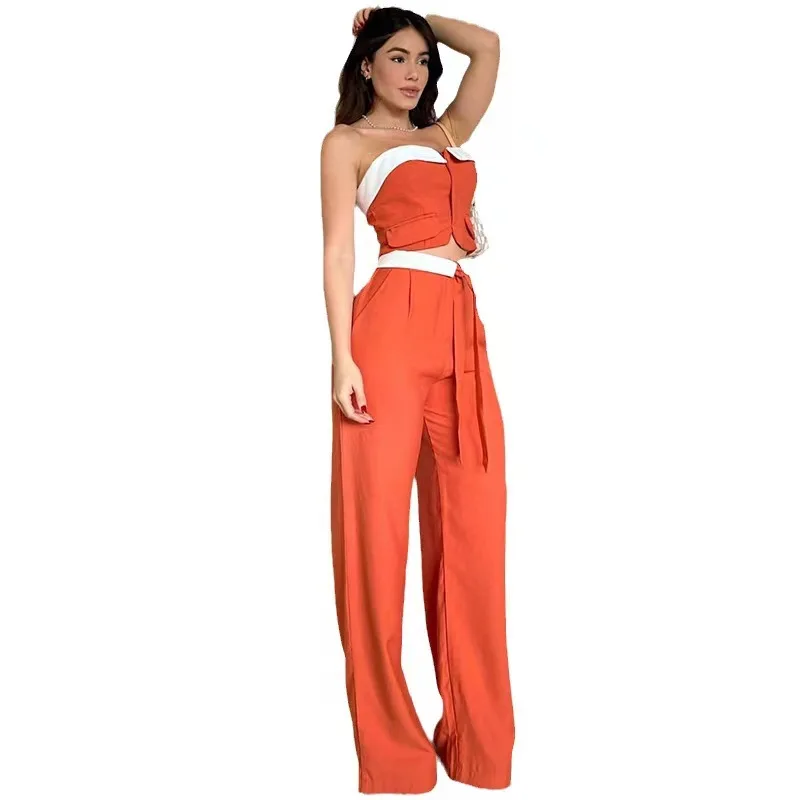 2024 осенние женские брюки для девушек в Южной Америке, повседневный костюм с широкими штанинами