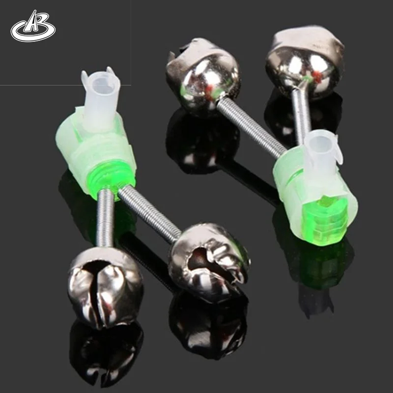 2022 New Wholesale Outdoor Green Spring Loaded Clip Double Fishing Rod Alarm Silver Bells