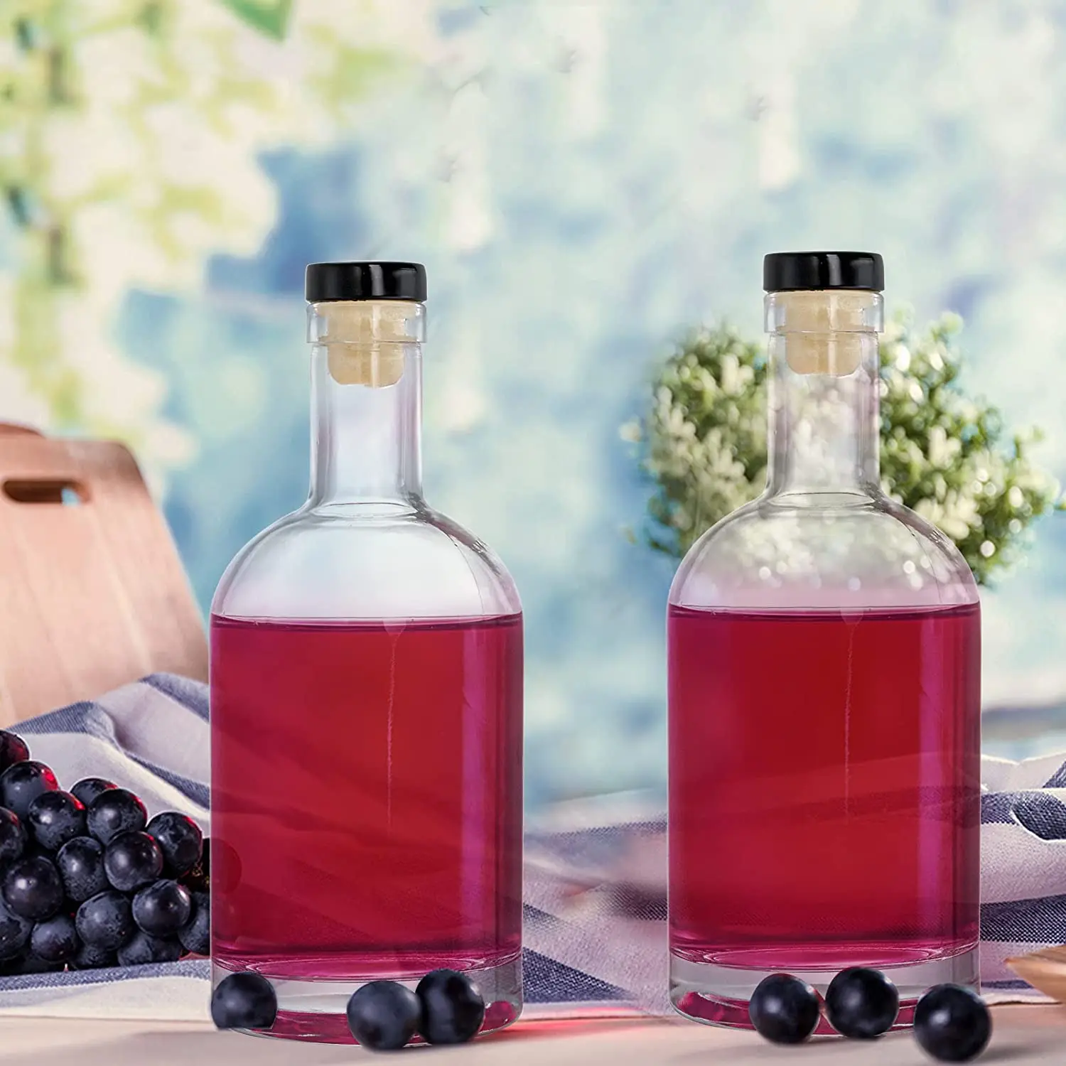 wholesale direct sales vodka whiskey glass bottle creative design vodka glass bottle and caps with best price
