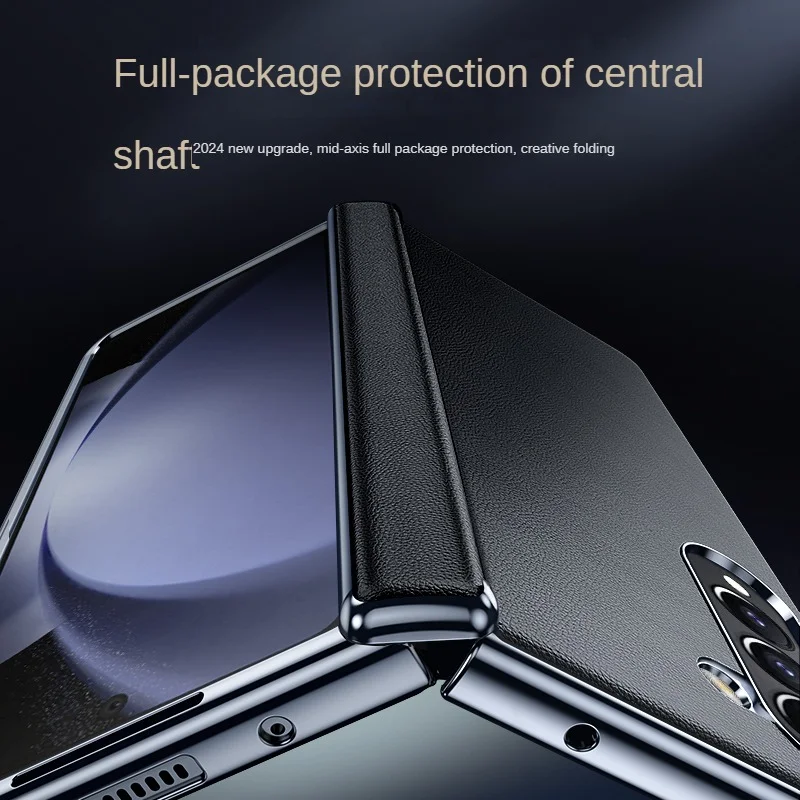 High quality New Arrival 2024 wholesale Electroplated Leather mobile cell phone cover case For Samsung Galaxy Z Flip 6