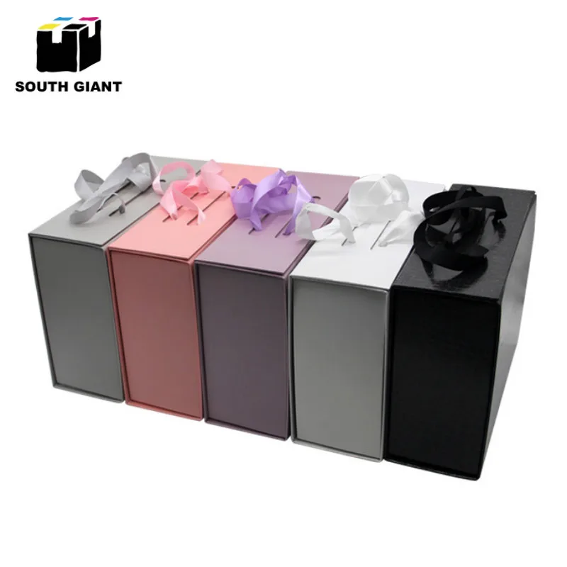 
Custom Logo High End Luxury Black Jewelry Cardboard Flat Folding Gift Packaging Boxes 