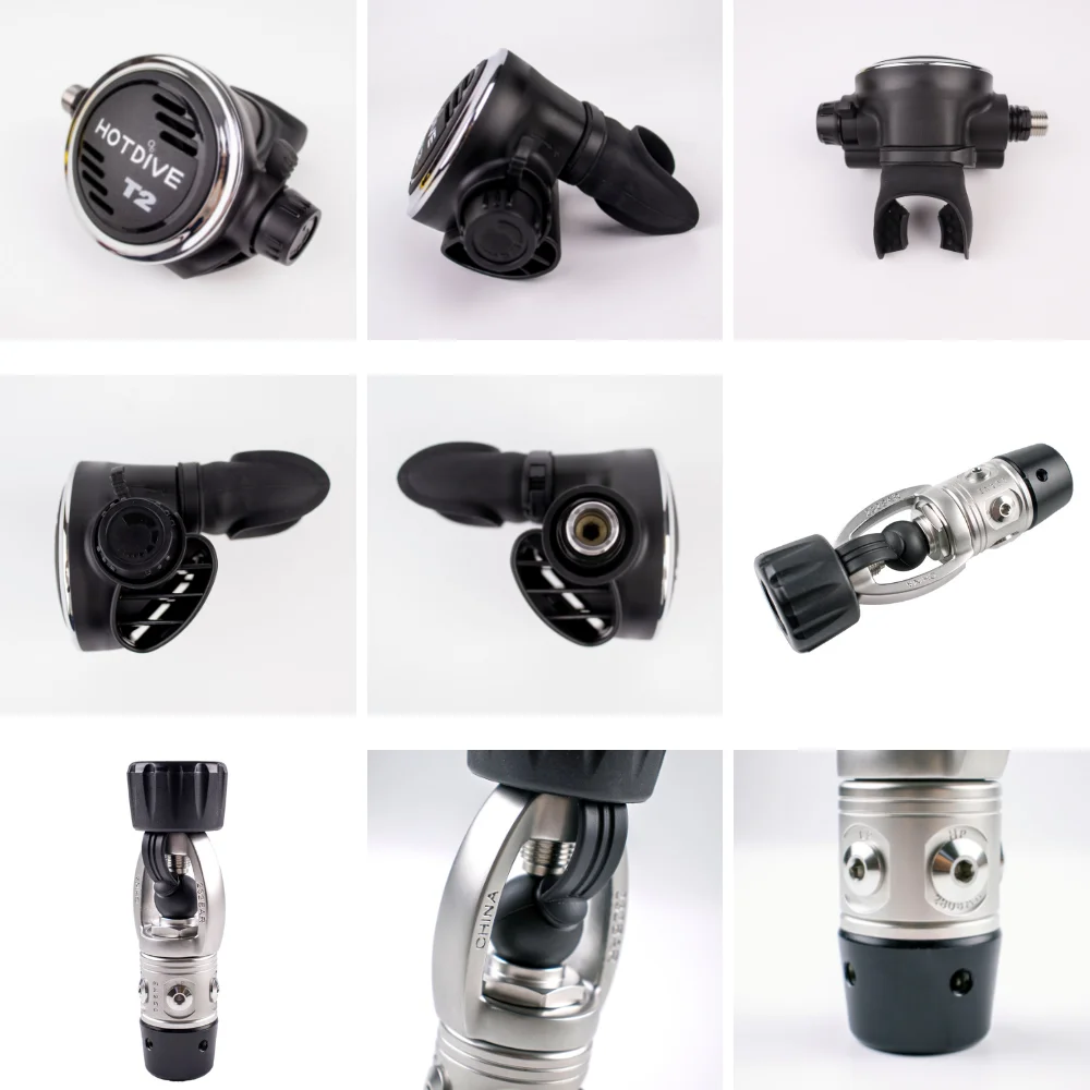 HotDive YOKE & DIN Piston Type First Stage Second Stage Octopus Scuba Diving Regulator Set
