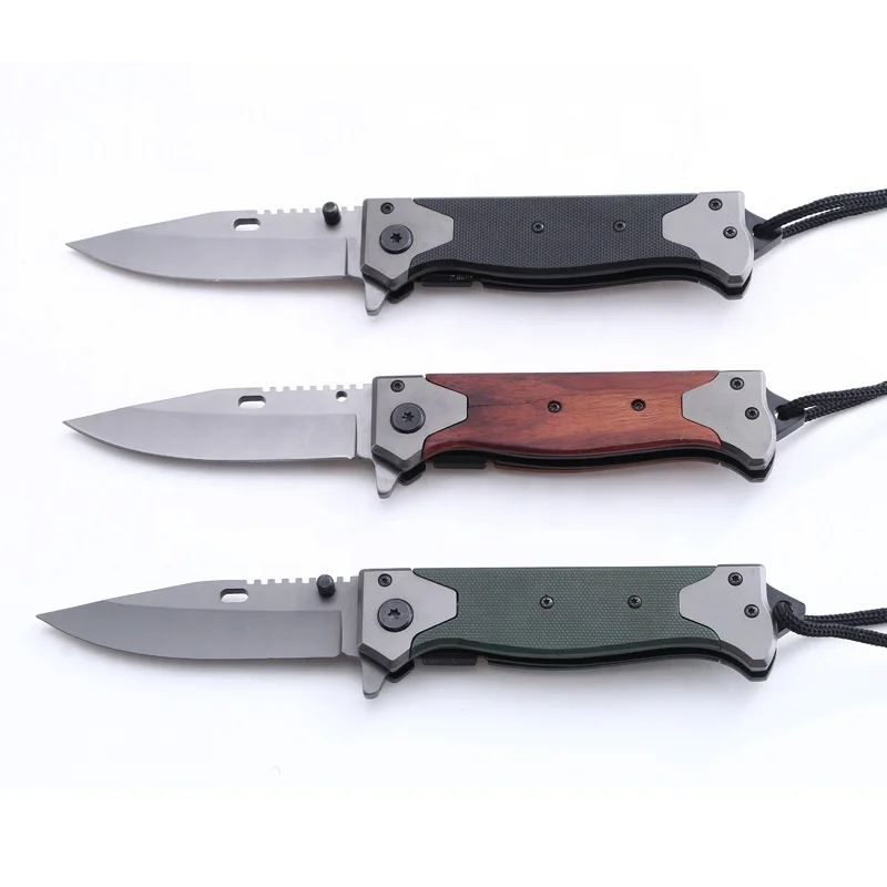 Titanium gray blade G10 handle multifunction stainless steel knifes outdoor knife folding pocket knife