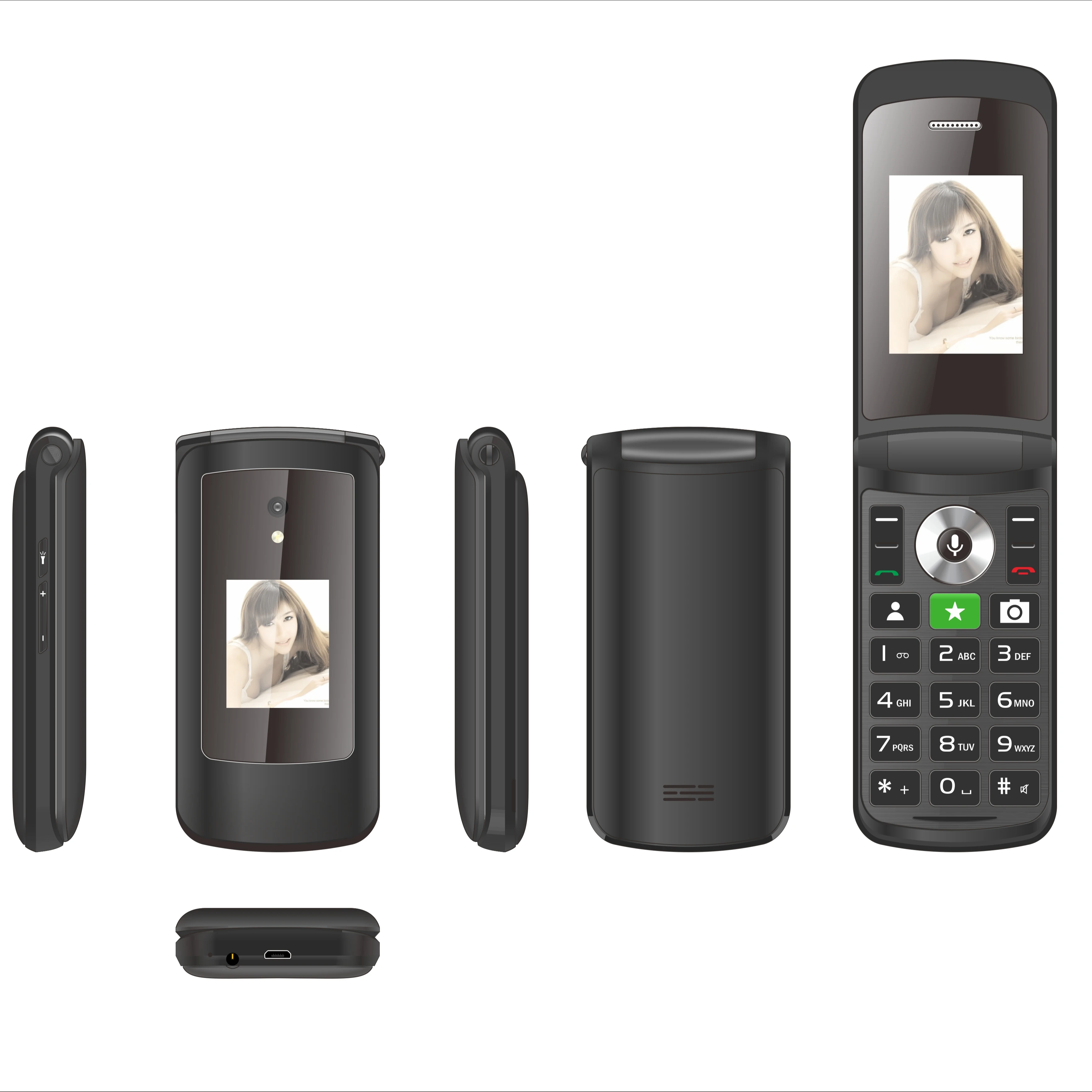 W30 KAIOS система мобильного телефона совершенно новый 4g флип-телефон 2,4 дюйма и 1,77 дюйма двойной ЖК-дисплей