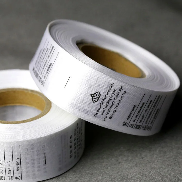 Custom Garment Satin Care Labels, Customized Clothing T-Shirt Bags Woven Wash Label Tags