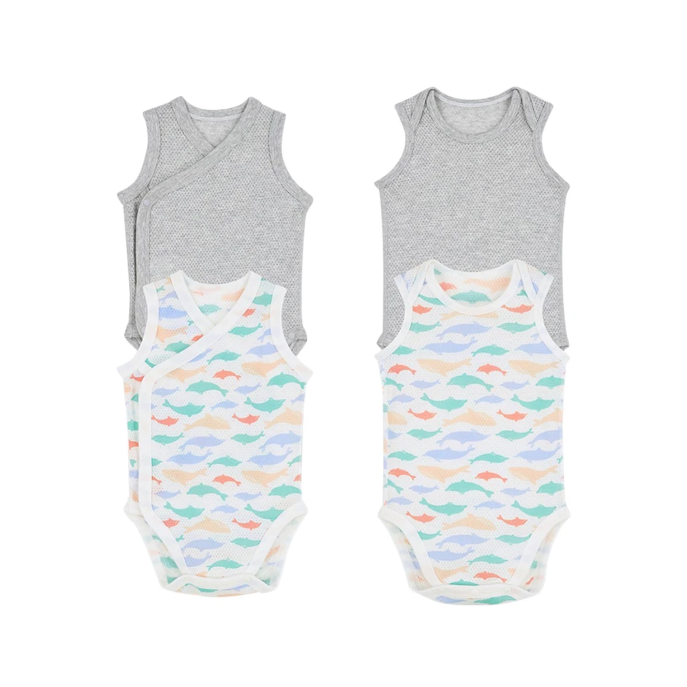 
What&why Newborn Cartoon Romper 2 Pieces Baby Print Jumpsuit Toddler Bodysuit Kids Cute Pattern Onesie for 3-18 Months 