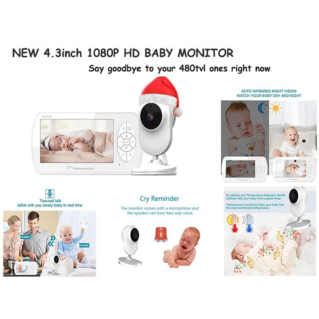  4 3 дюймов 1080p smart wifi аудио HD Домашняя безопасность для детей температура видео монитор детский телефон камера с