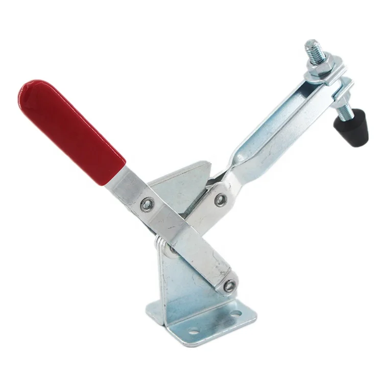 3 Pieces 101H Metal Vertical Toggle Clamps Flat Base Slotted Arm Bottom Fixed Closing Pressure 4500N for Woodworking Welding