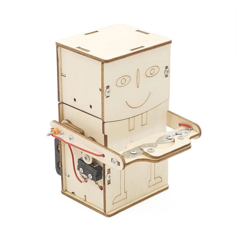 Top Selling Electric Coin-swallowing Robot Kit Science Stem Toys Wooden Educational Toys for Children.