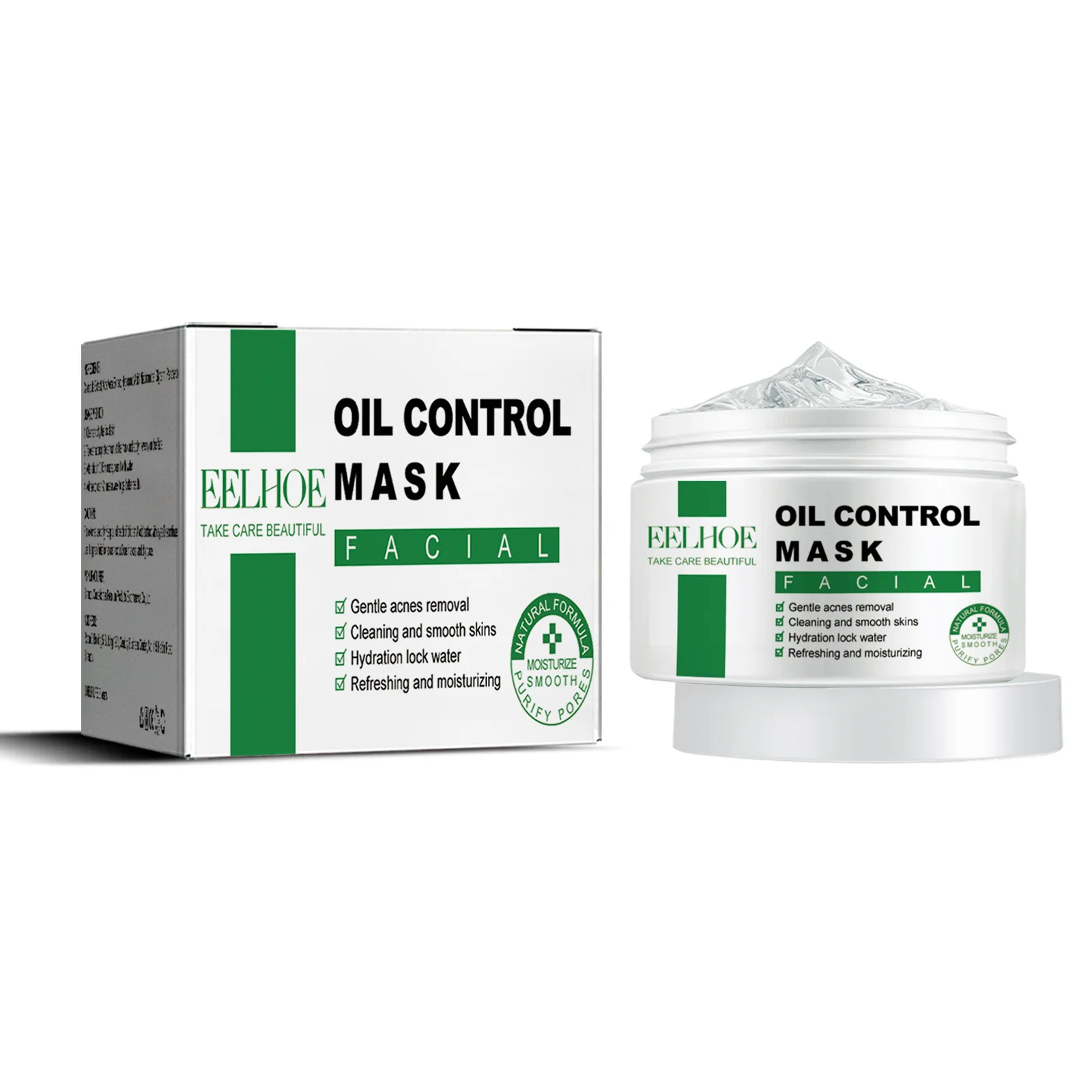 Natural ALOE VERA Oil Control Face Cleaning Mask Blackhead Remover Green Clay Facial Mask