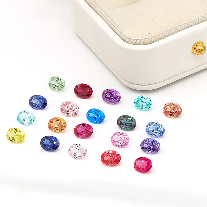 new product gemstones synthetic color stones diamond GRC certified faceted loose gemstone sapphire emerald ruby stone factory