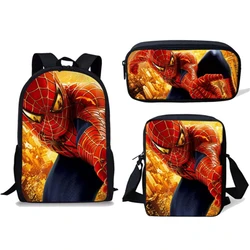 Spiderman Mochila Escolar Infantil Children Pencil Shoulder Book Bags Anime School Bag 3pcs Kids Backpack Boys Girls Gift