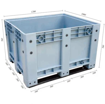 1200*1000*760mm ventilated plastic pallet box fruit and vegetables  hdpe pallet bin storage containers