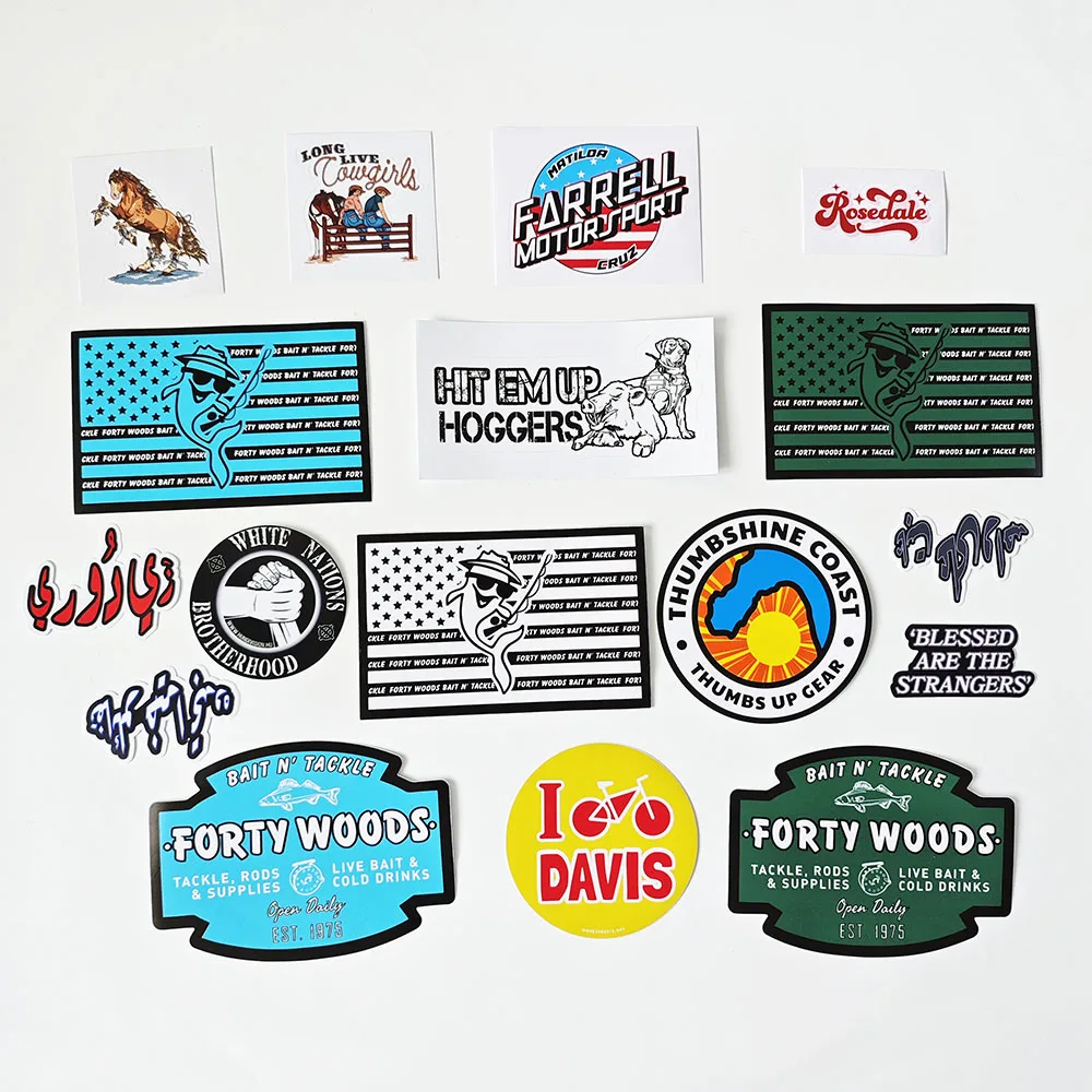 Low Moq Customized Logo  Waterproof Weatherproof Car Decals Removable Vehicle Bumper Sticker Car Window Stickers