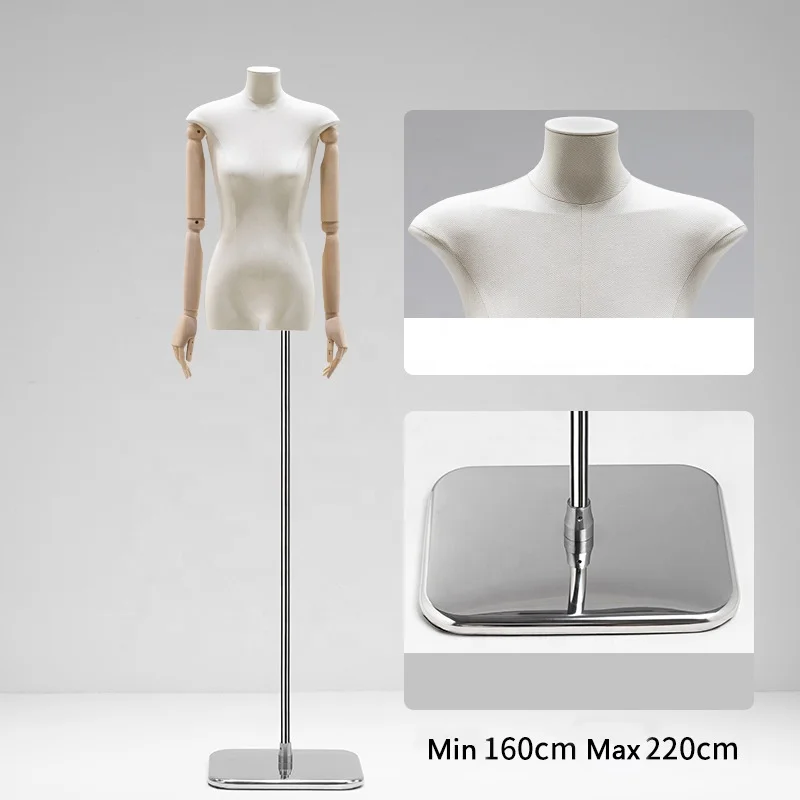 Model mannequin female women clothing wide shoulders half body showcase window fashion store display stand full body
