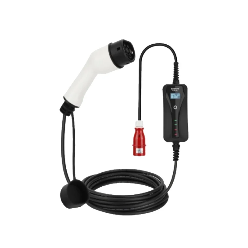 16a household European standard AC portable three-core charging gun with display New energy vehicle charger pile line