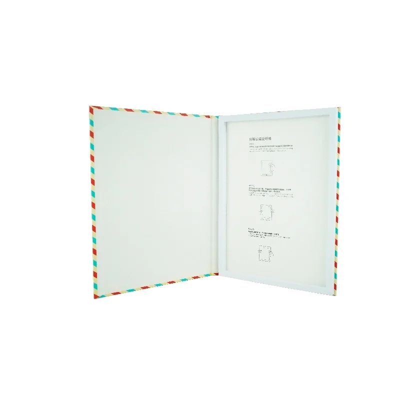 Custom Logo EVA inner rigid folding box kraft paper cardboard box flip book box for packaging