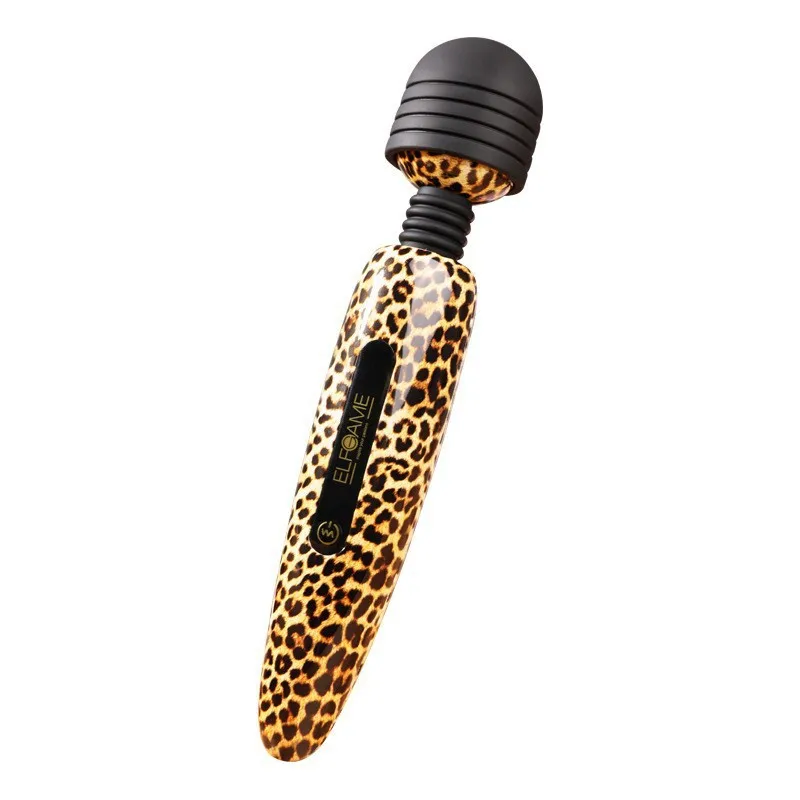 2021 New Arrived AV Massage Vibrating Stick Wand Rechargeable Leopard Pattern Masturbation Female Toys Sex Adult