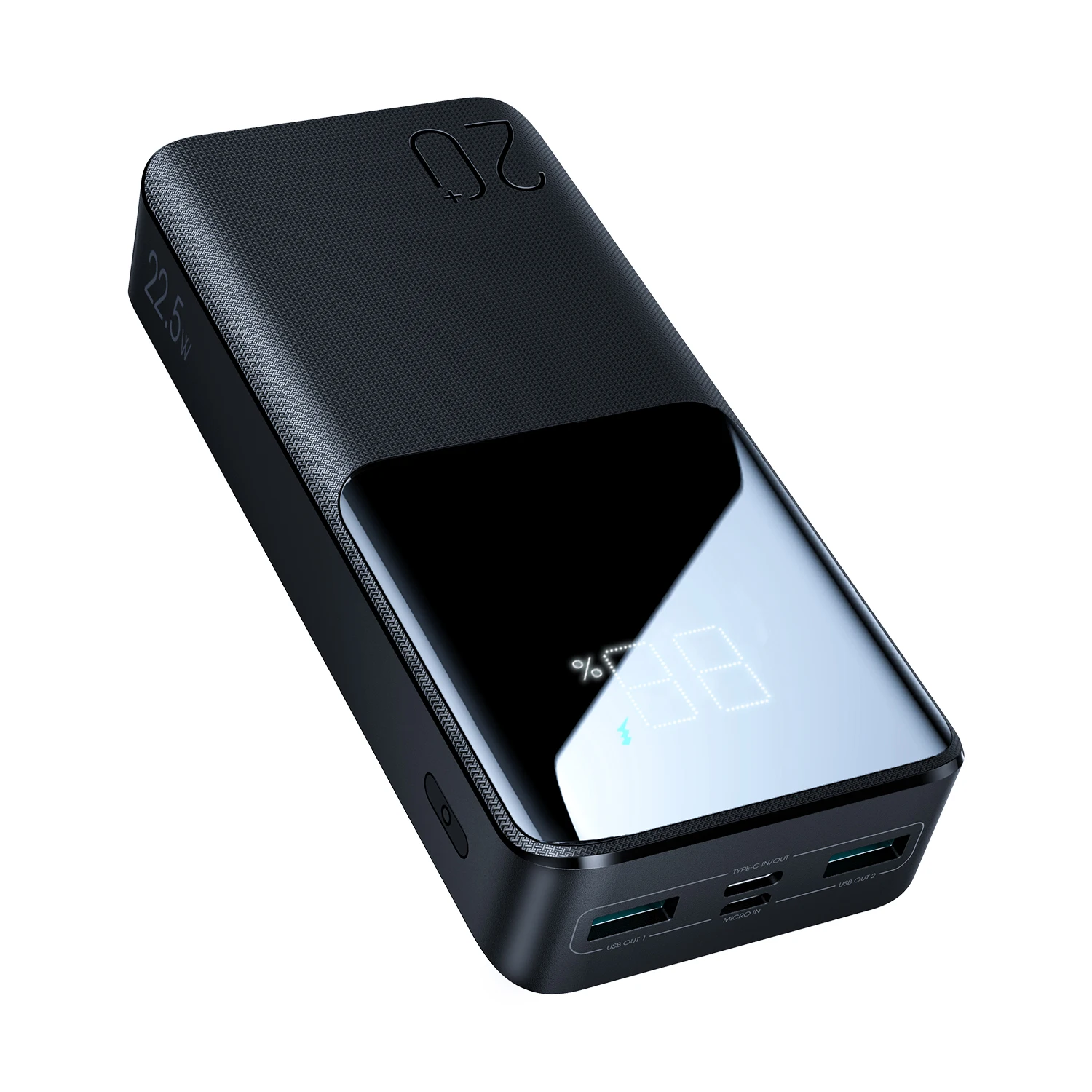 LED Display 20000mAh 22.5W Big Capacity Mobile Battery Power Bank 5 Ports Supports PD3.0 QC3.0  AFC SCP FCP
