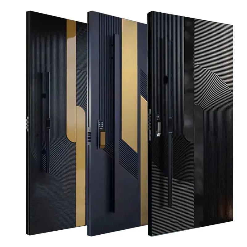China metal security exterior front doors for houses modern aluminium front doors for homes large main entry armored pivot door