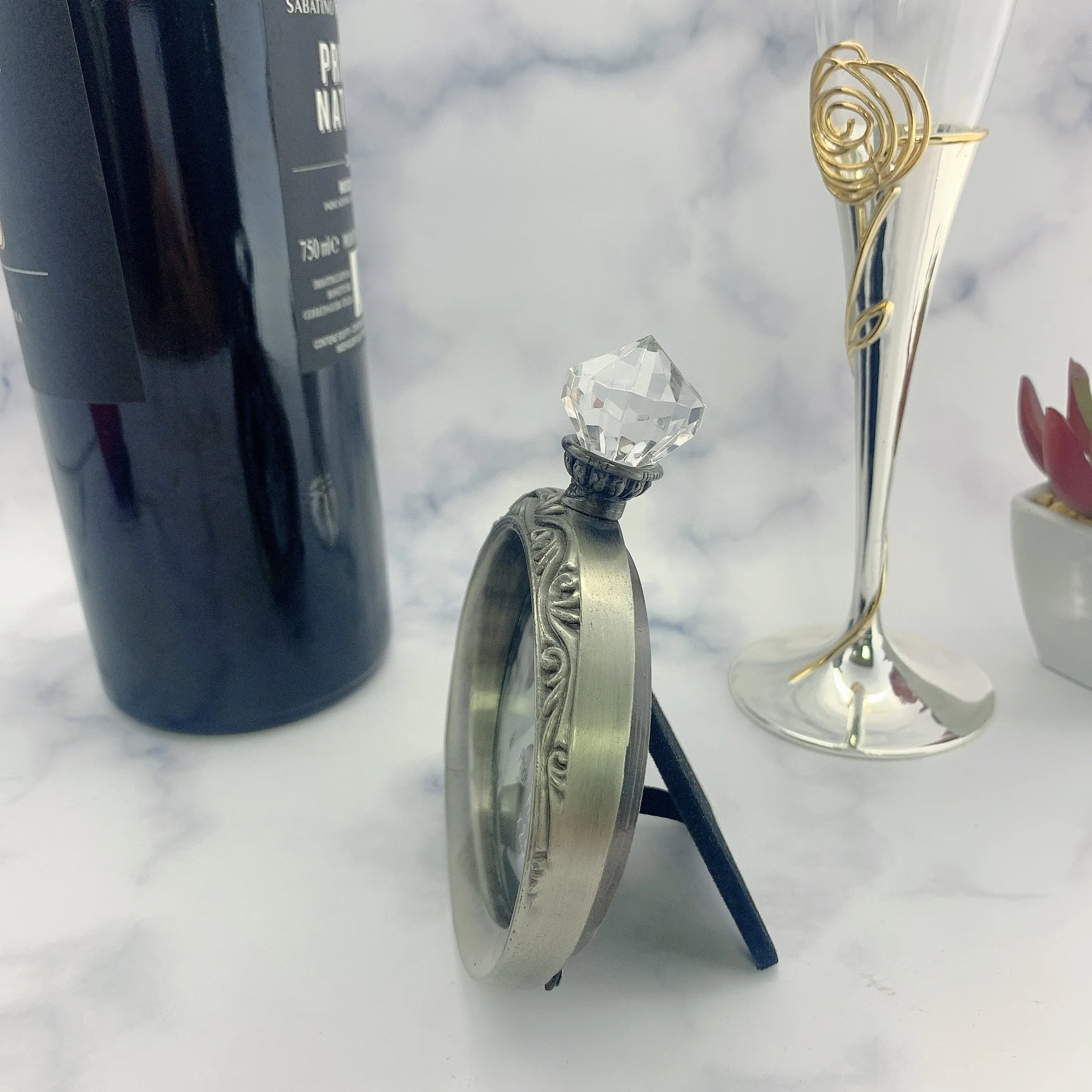 Custom Zinc Alloy Photo Frame Antique Silver Diamond Metal Picture Frame Wedding Photo Frames