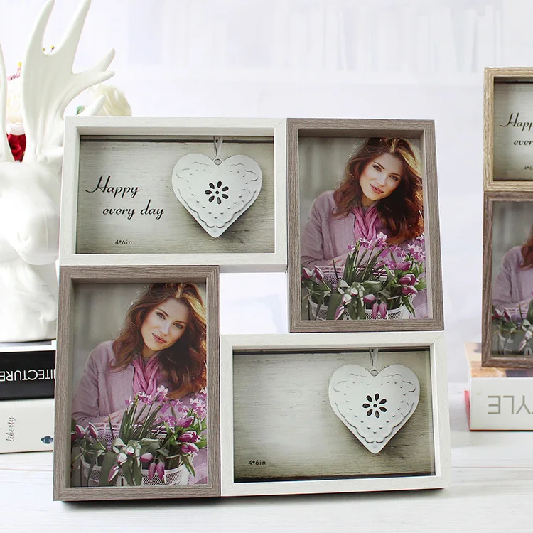 Wholesale Creative Combination 6 inch  Retro American Style Desktop Hanging Wall Splicing Photo Frame