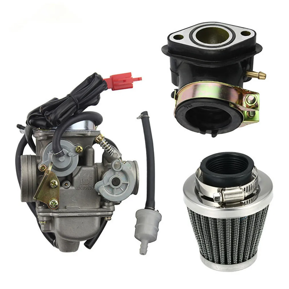 GOOFIT PD24J Carburetor with Air Filter Intake Manifold Replacement For GY6 125cc 150cc Go Kart Scooter 152QMI 157QMJ Carburetor