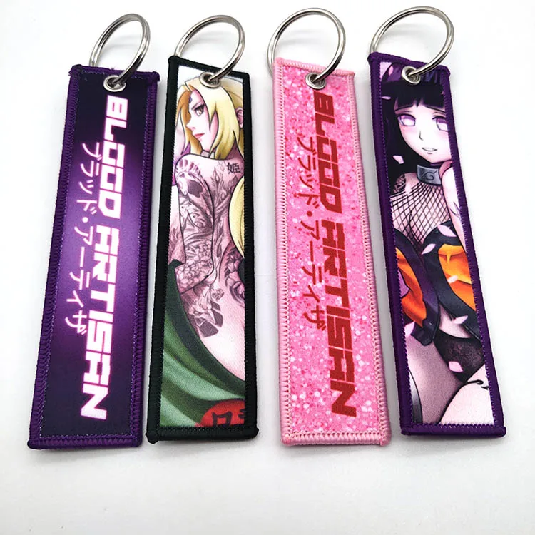 Wholesale cheap 13*3cm keychain anime jet tag key chain custom sublimation blank keychain
