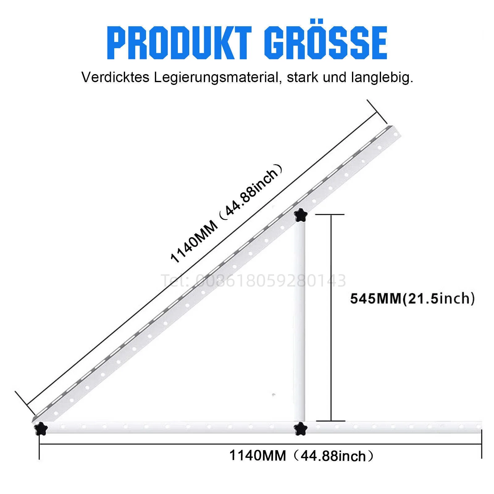 Corigy 4pcs Solar panel photovoltaic bracket 114cm photovoltaic solar module 0-90 degree upright for 200W 500w Solar panels